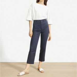 Everlane Lightweight Straight-Leg Crop Pants Women's 15 Washed Navy Blue